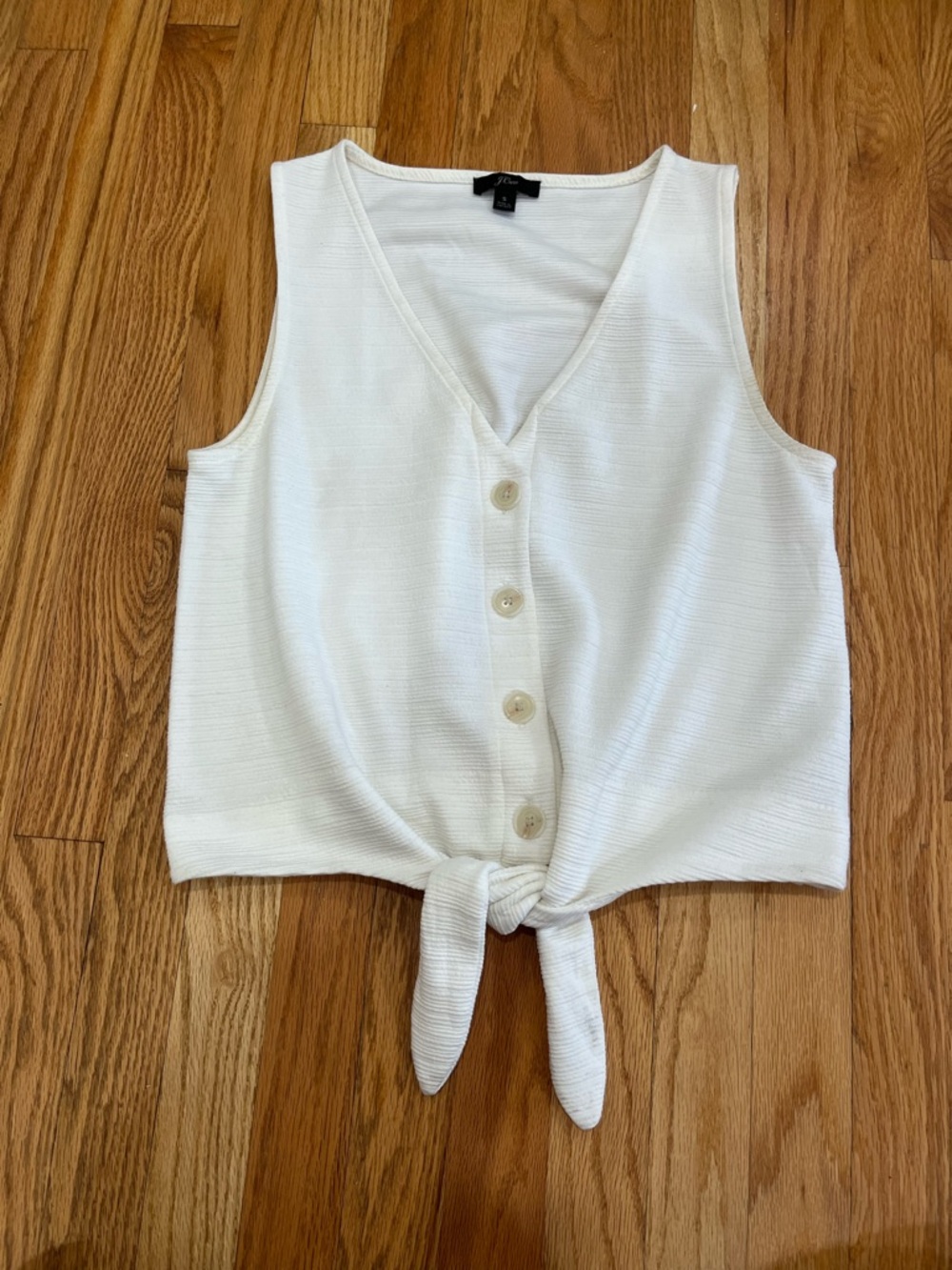 J. Crew Cream Tie-Front V-Neck Tank